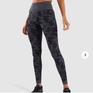 Gymshark camo seamless leggings - black - large